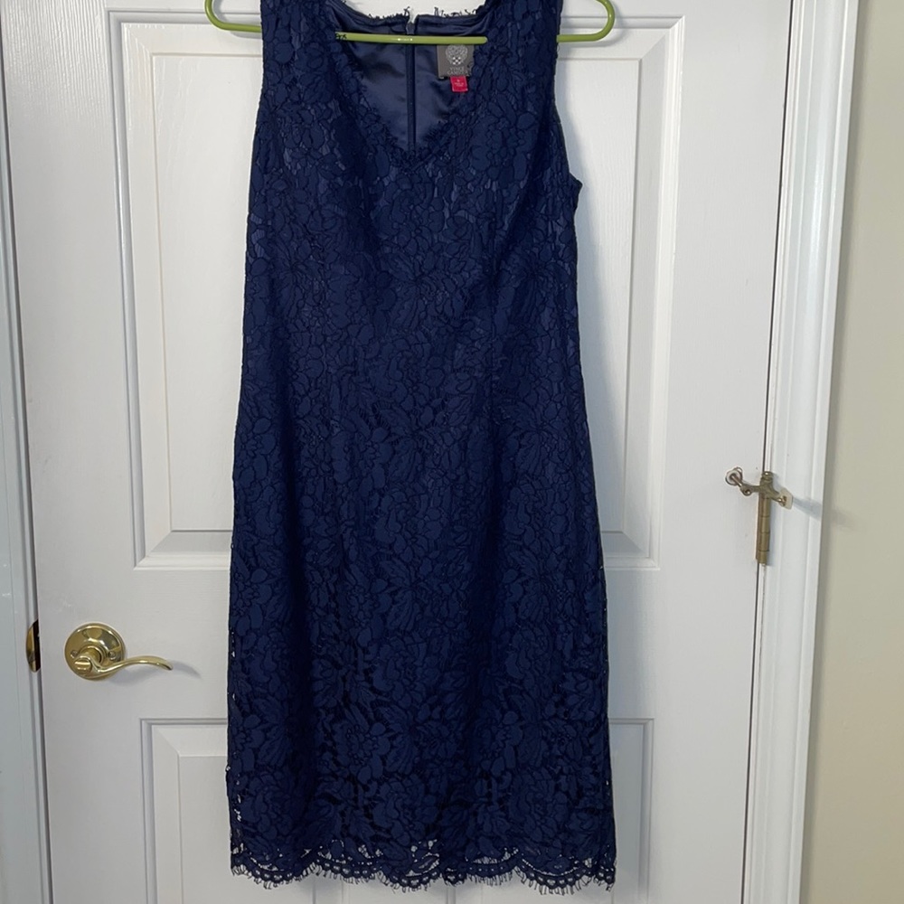 Vince Camuto Lace Sheath dress. Navy.